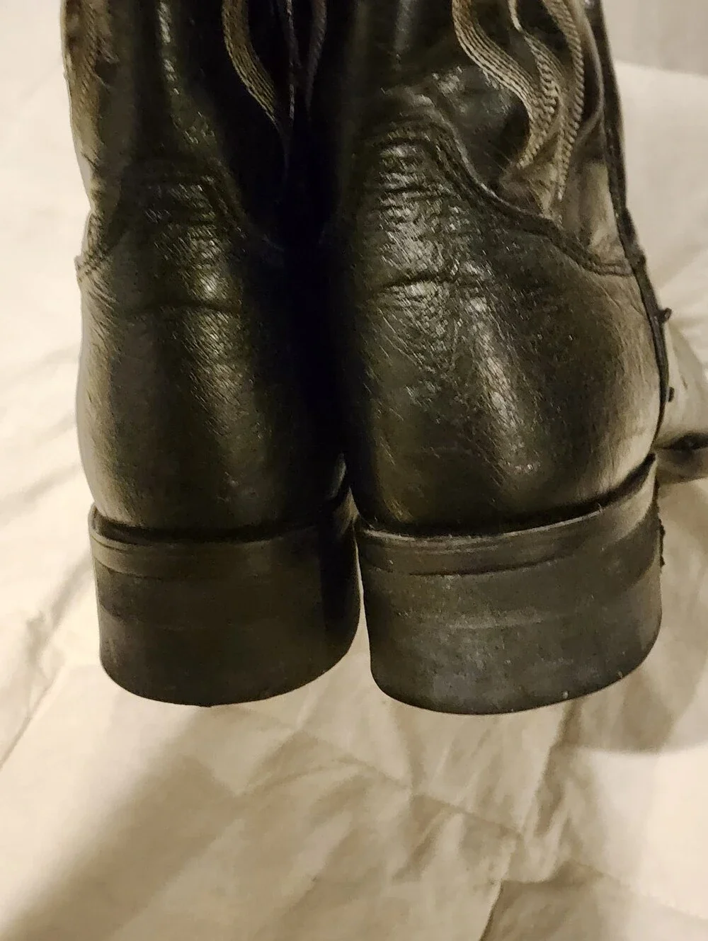 Mens Black Tony Lama Exotic Smooth Ostrich Tall Western Boots 7½D